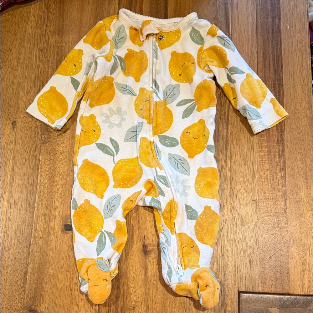 Carter's Lemon Patterned Footie